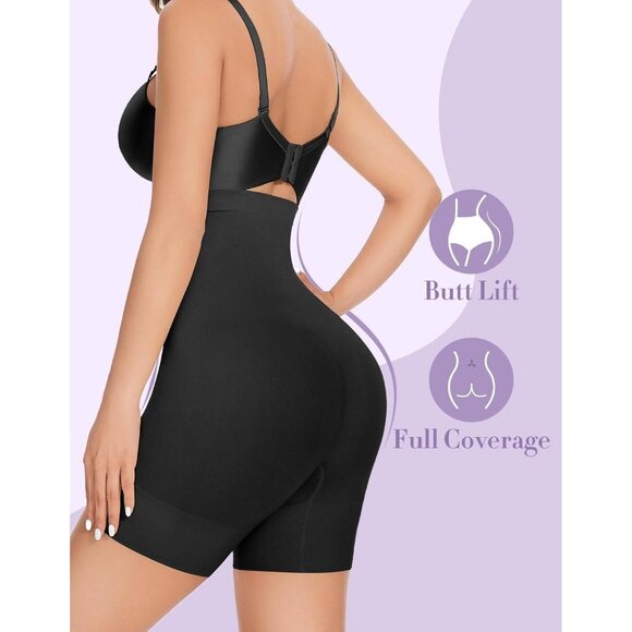 High-Waist Tummy Control Shapewear Shorts for Women Black 3XL - Picture 3 of 6